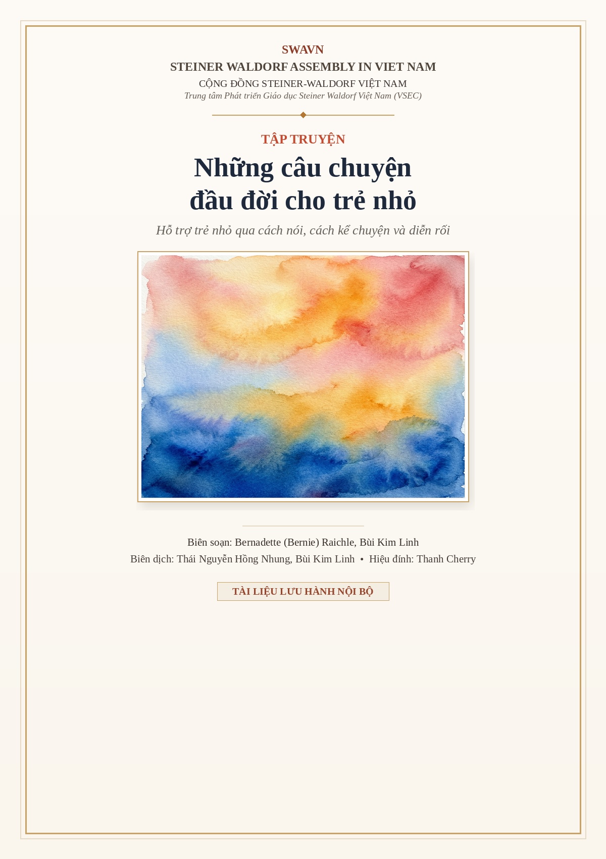 Bìa tác phẩm "Những câu chuyện đầu đời cho trẻ nhỏ"